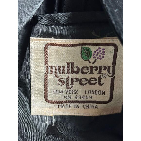 Mulberry Street Blazer Womens 11/12 Black Velvet Button Front Patch Pockets - Picture 4 of 10
